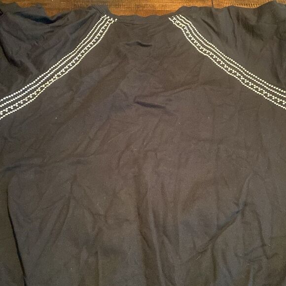 J. Jill Fit Black & white Embroidered Shirt Dress with pockets Petite medium - Picture 8 of 8